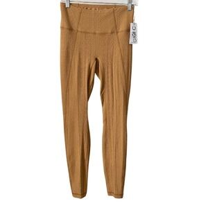 Gigi‎ C Womens High Waisted Earthy Textured Leggings Caramel Brown Size Medium